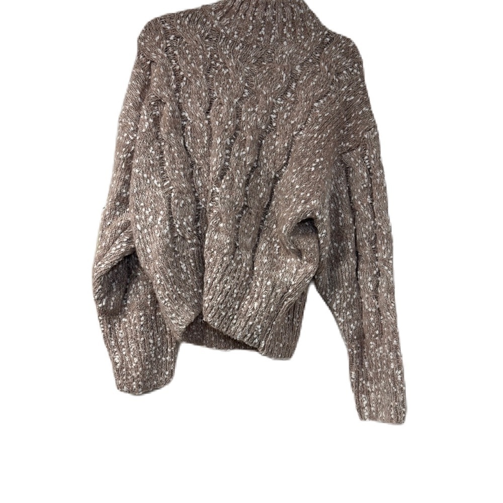 Chunky Brown Cowl Neck Sweater